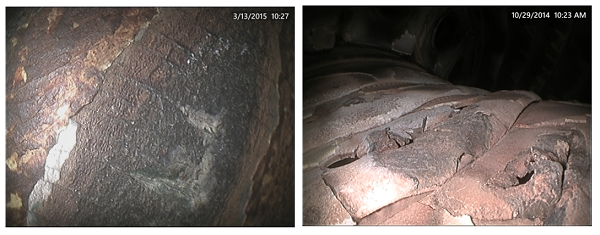 工業內窺鏡檢測出的燒蝕缺損等缺陷 工業內窺鏡檢測出的燒蝕缺損等缺陷