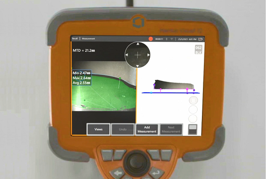 韋林內(nèi)窺鏡葉尖間隙測量示意圖 韋林內(nèi)窺鏡葉尖間隙測量示意圖